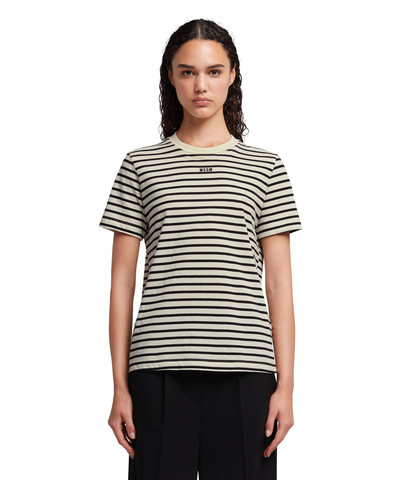 MSGM Striped jersey T-Shirt with embroidered logo outlook