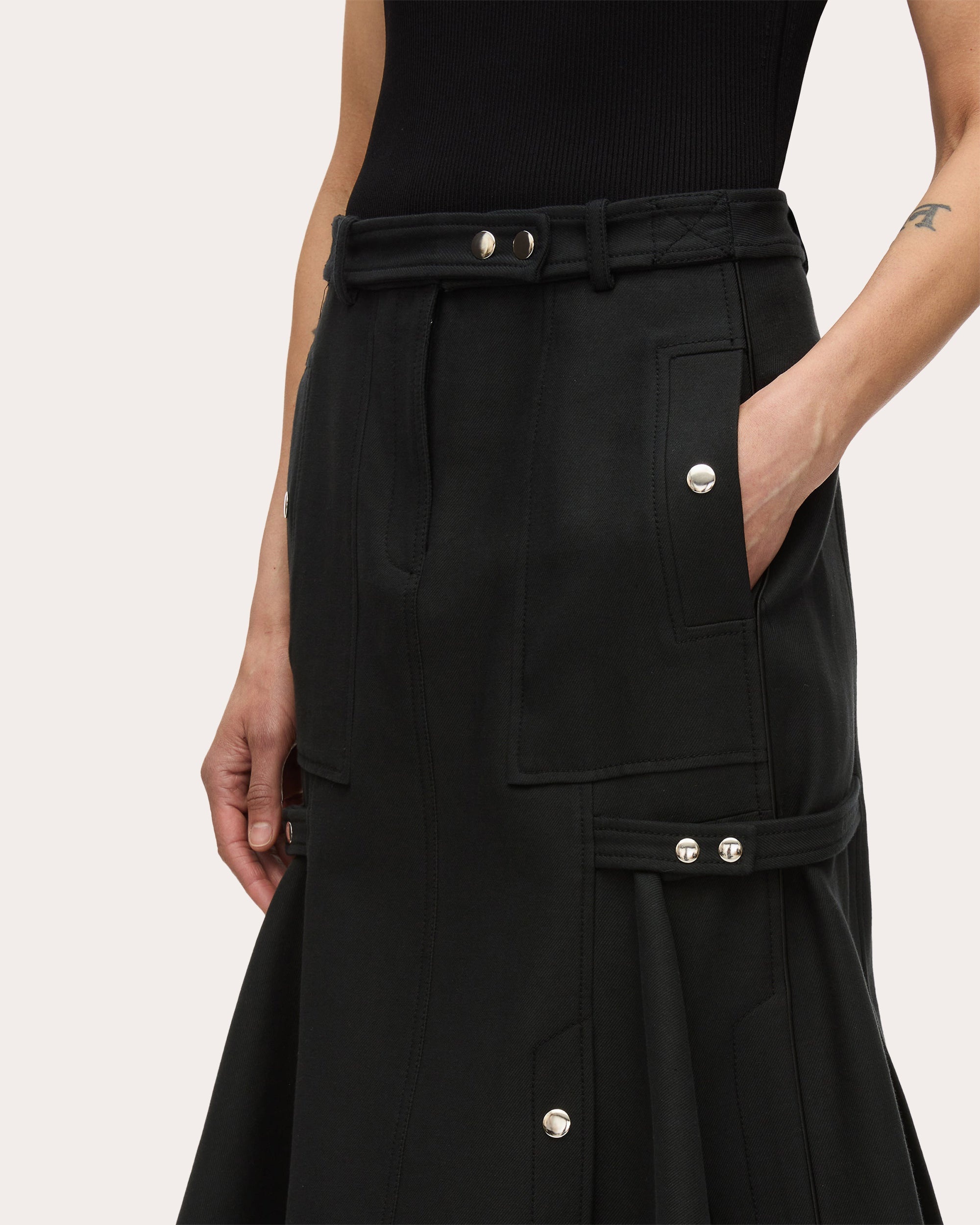 Embellished Cotton Twill Skirt - 4