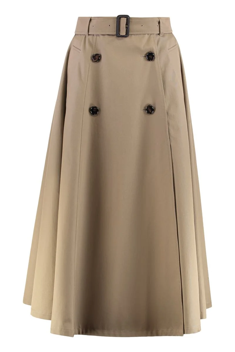 Burberry Gonna Trench Midi In Gabardine - 1