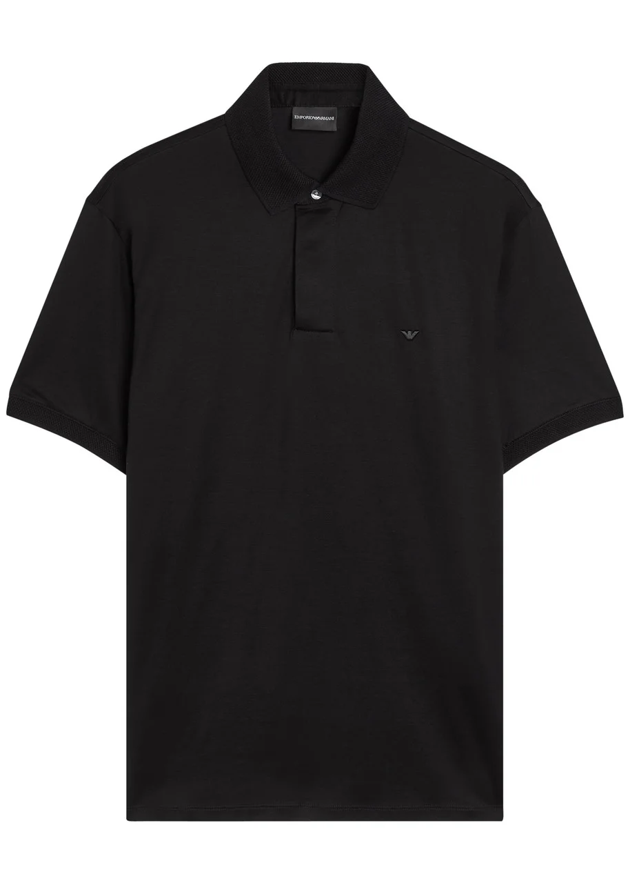 Emporio Armani Logo-embroidered Jersey Polo Shirt - 1