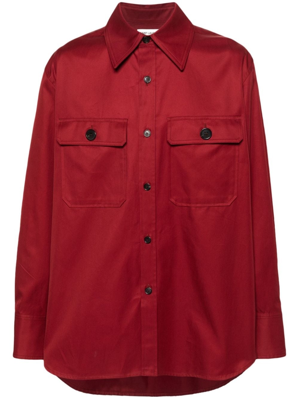 oversized-collar cotton shirt - 1