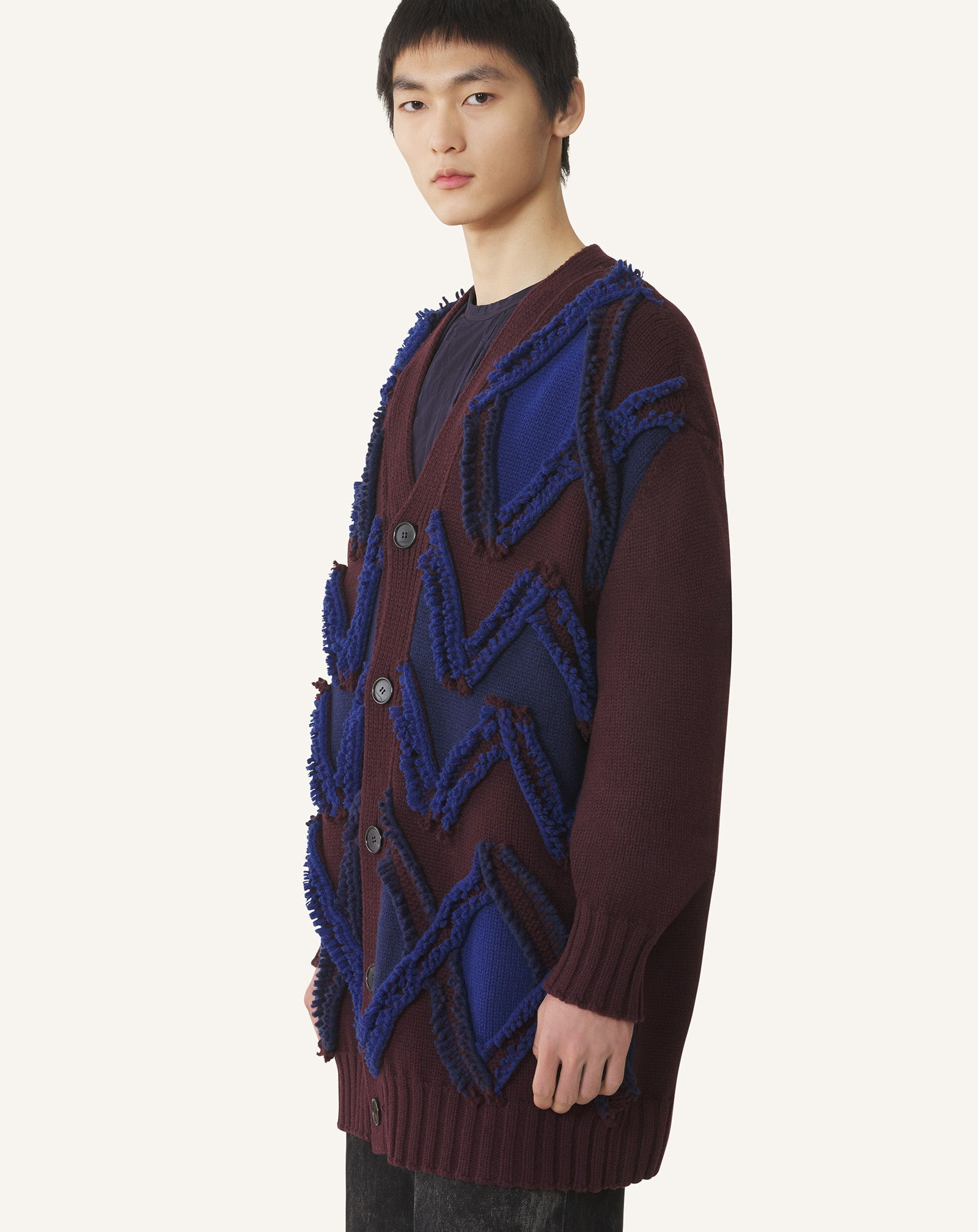 OVERSIZED JACQUARD CARDIGAN - 3