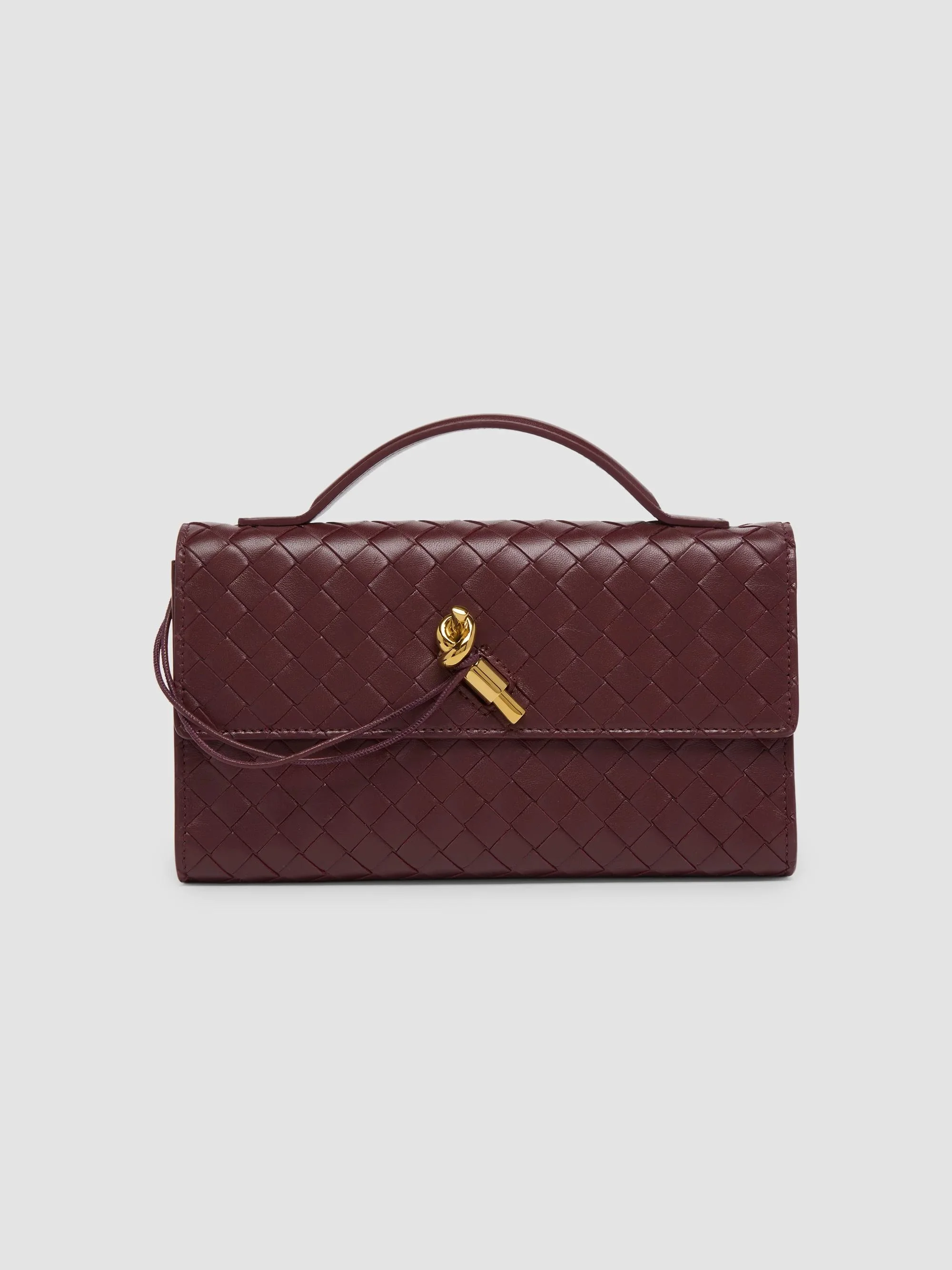 Women's Andiamo Leather Clutch - Deep Mahogany - 1