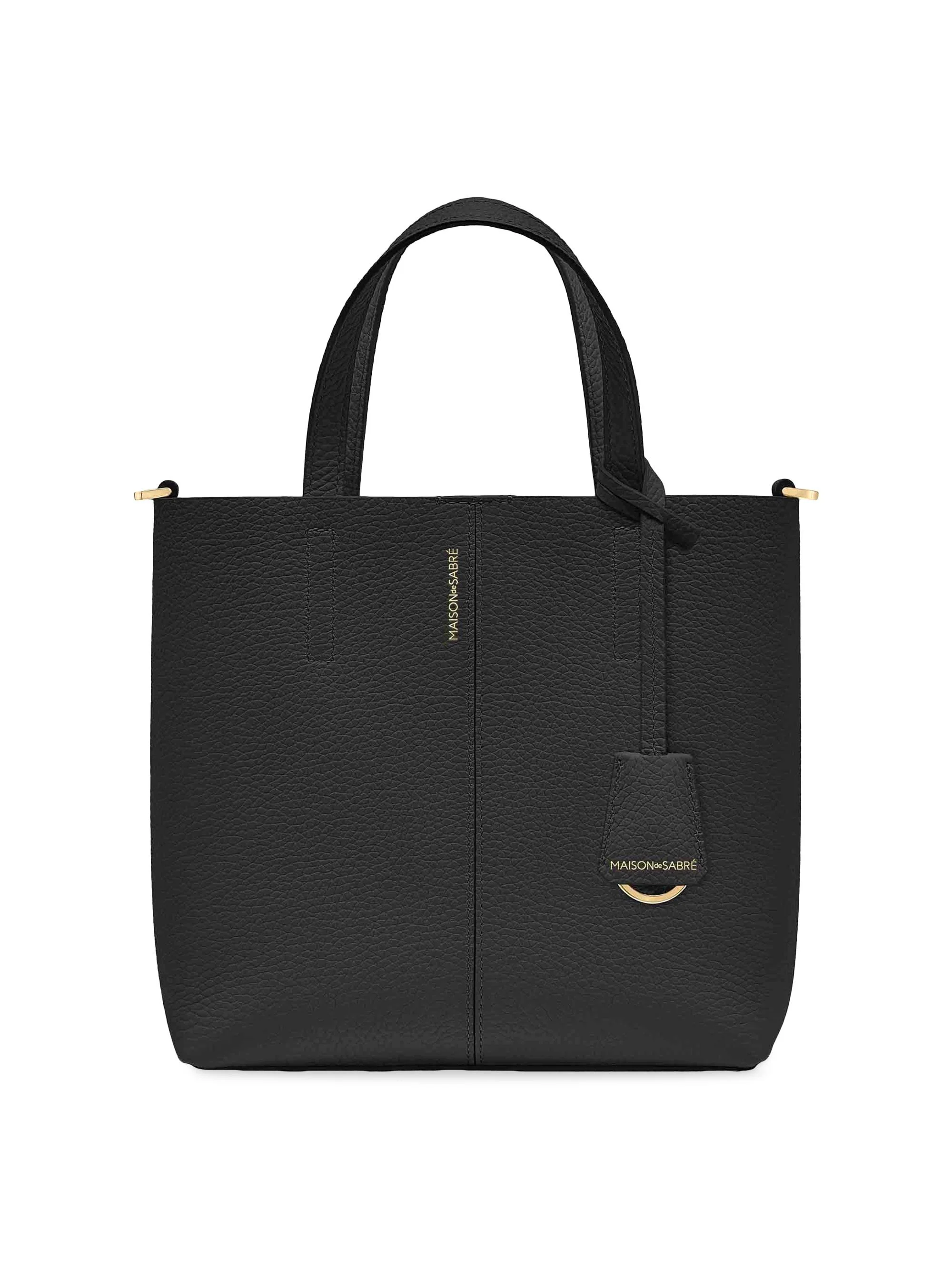 Women's Small Leather Soft Tote Bag - Rouge Noir - 1