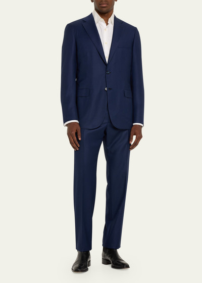Brioni Men's Textured Solid Two-Piece Suit, Bright Navy outlook