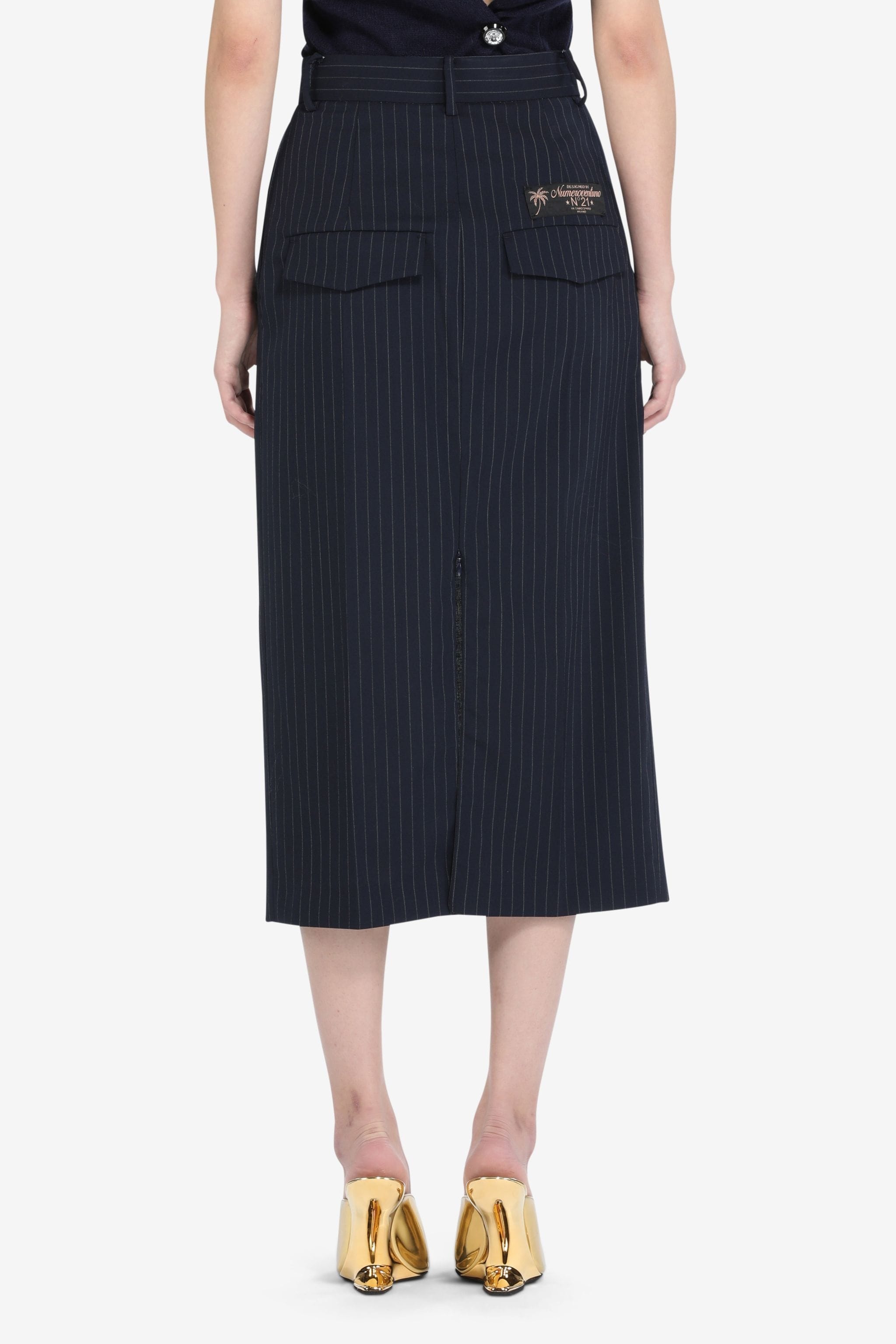 PINSTRIPE TAILORED SKIRT - 2