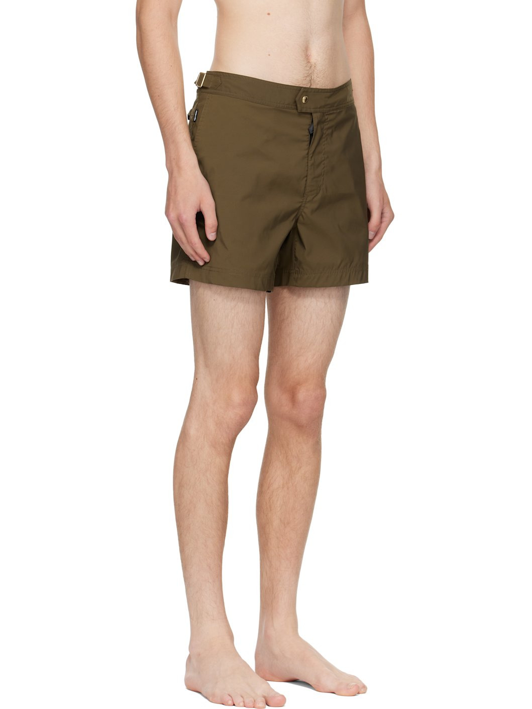 Khaki Nylon Swim Shorts - 2