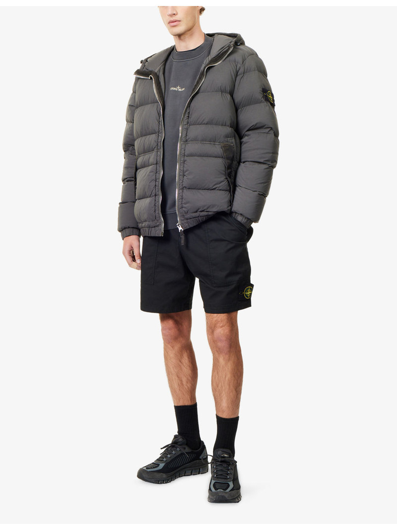 Stone Island Supima Logo-Badge Cotton Shorts outlook