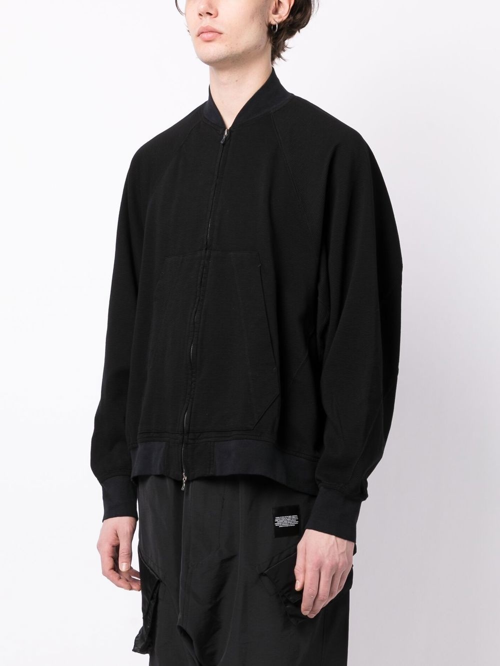 ribbed cotton bomber jacket - 3