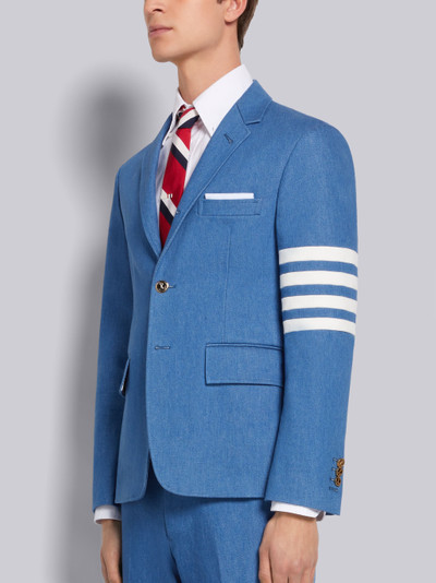 Thom Browne Blue Washed Denim 4-Bar Unconstructed Classic Sport Coat outlook