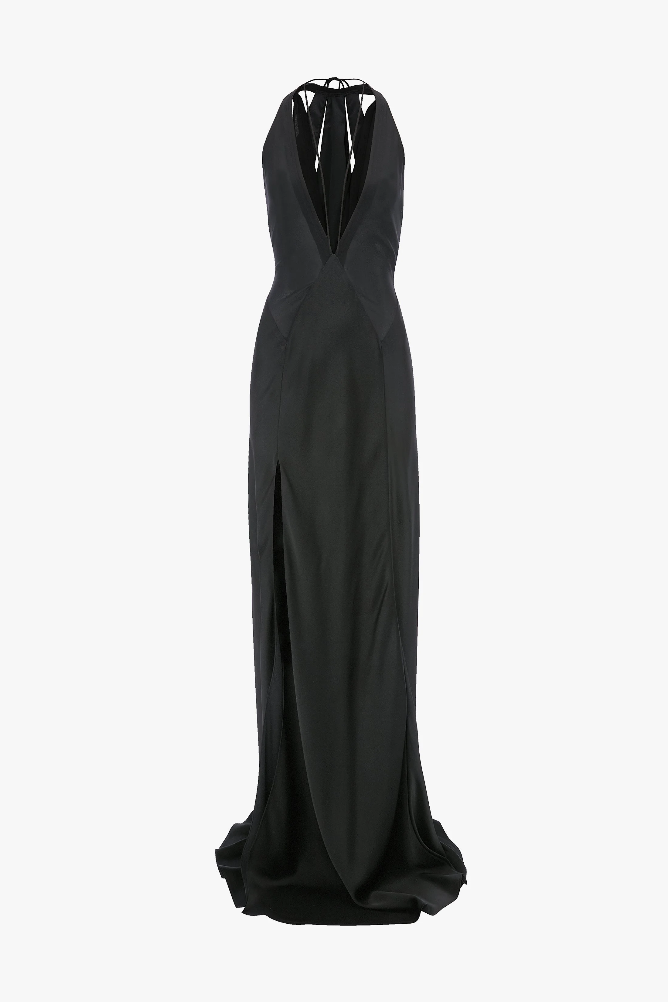 Panelled Cami Gown In Black - 1