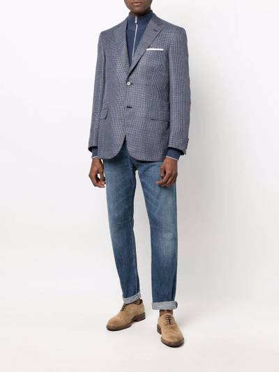 Brioni single-breasted houndstooth blazer outlook