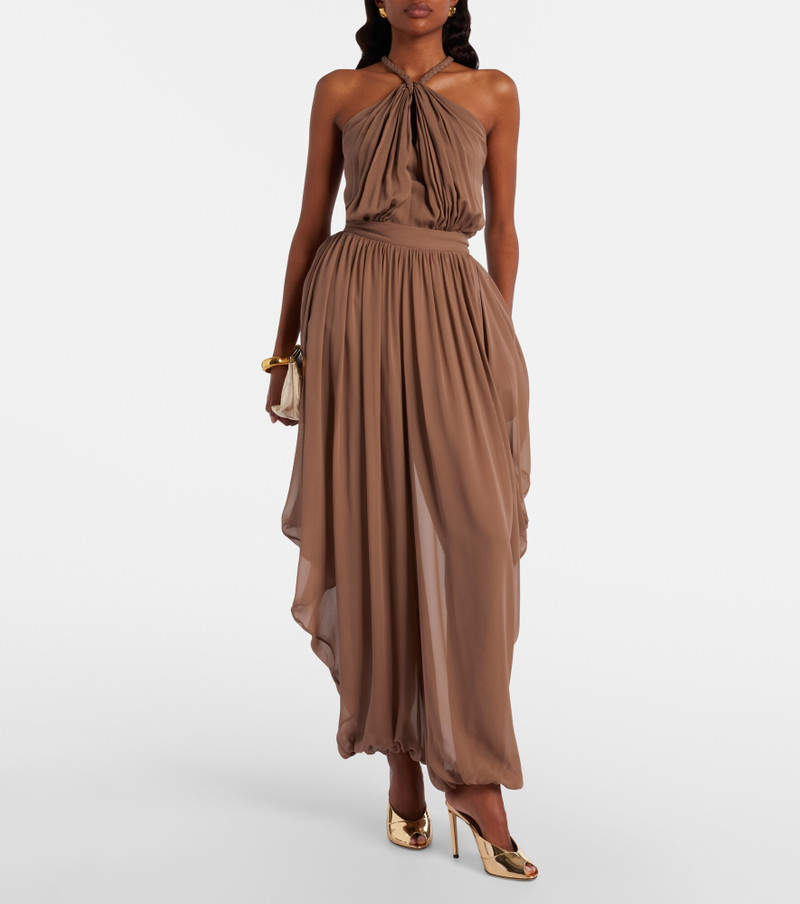 ELIE SAAB Draped silk pants outlook