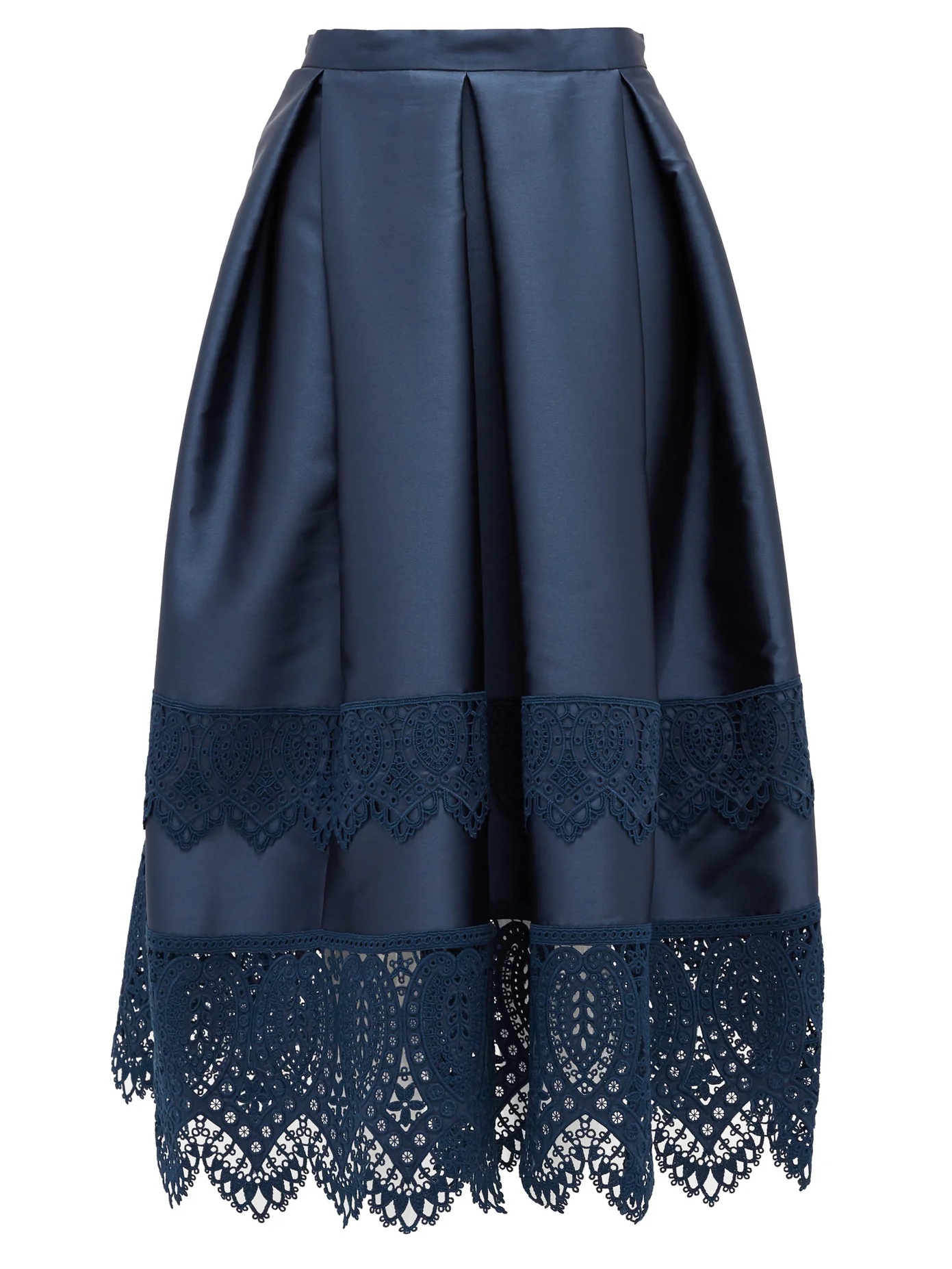 Ina guipure-lace trimmed mikado skirt - 1