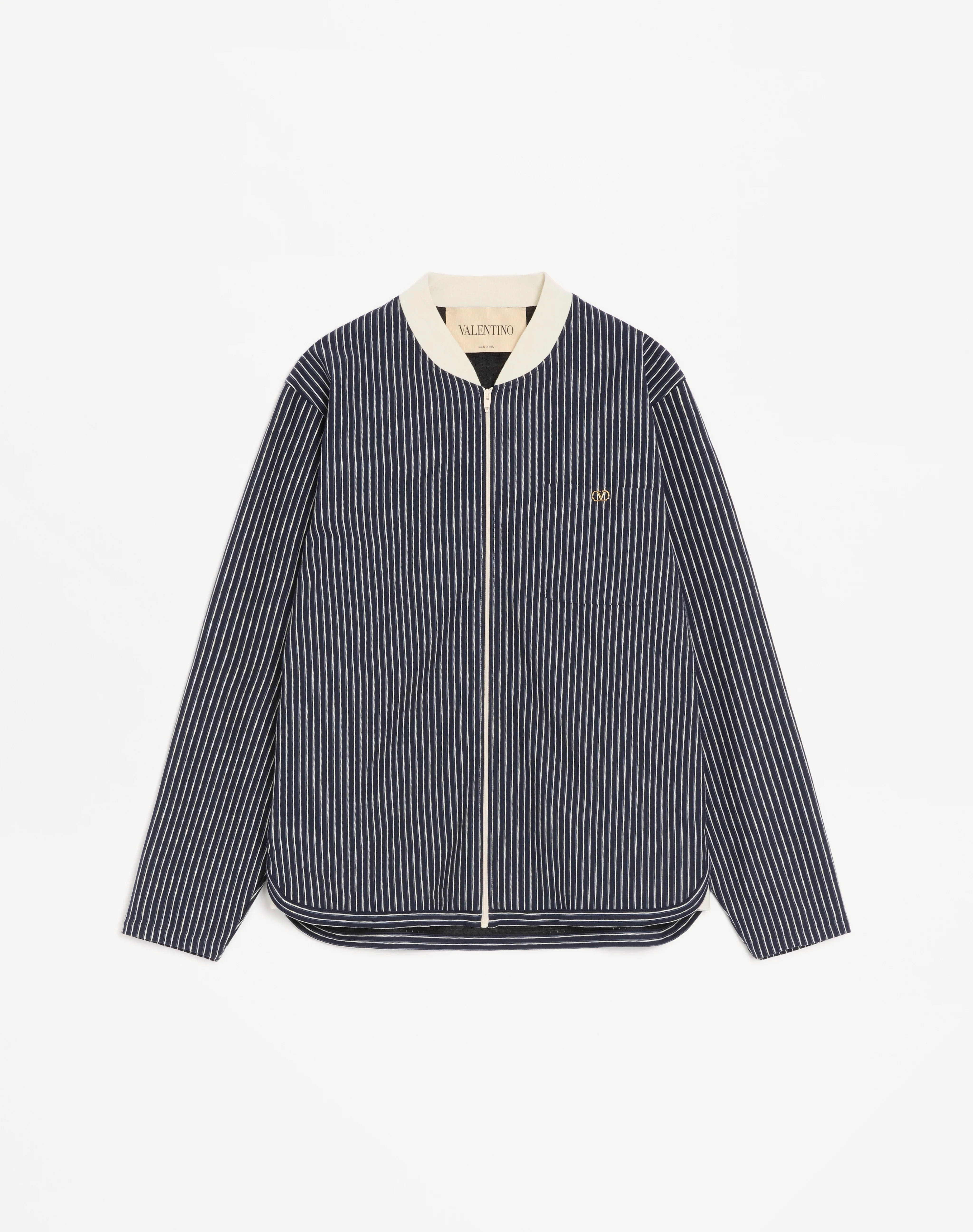 VALENTINO VISCOSE SWEATSHIRT WITH STRIPED VLOGO - 1