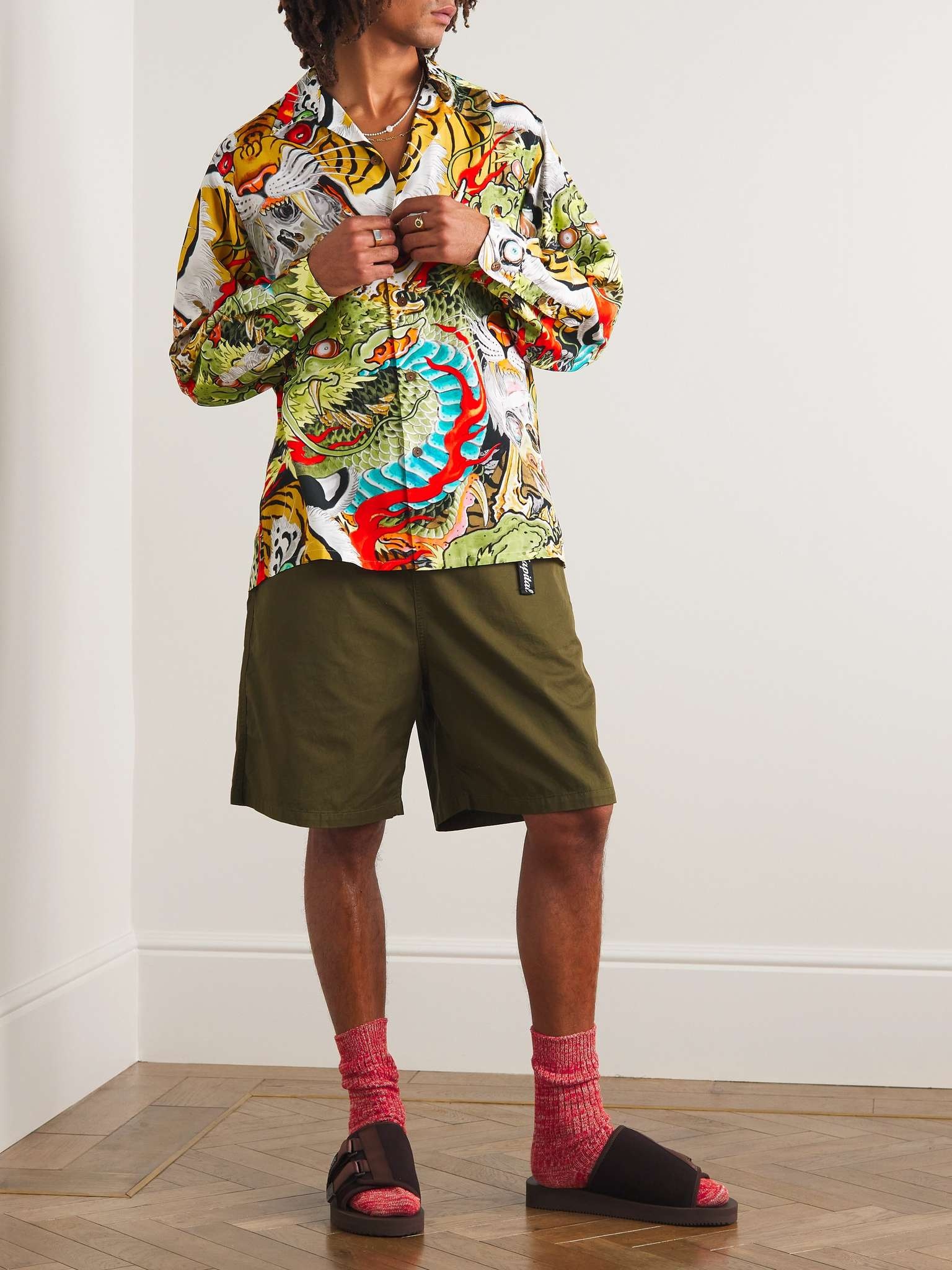 + Tim Lehi Camp-Collar Printed Voile Shirt - 2