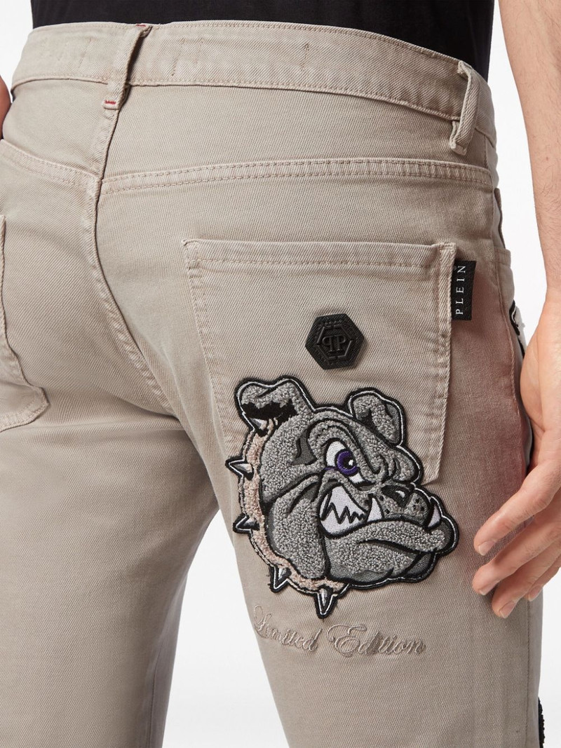 patch-detail straight-leg jeans 5