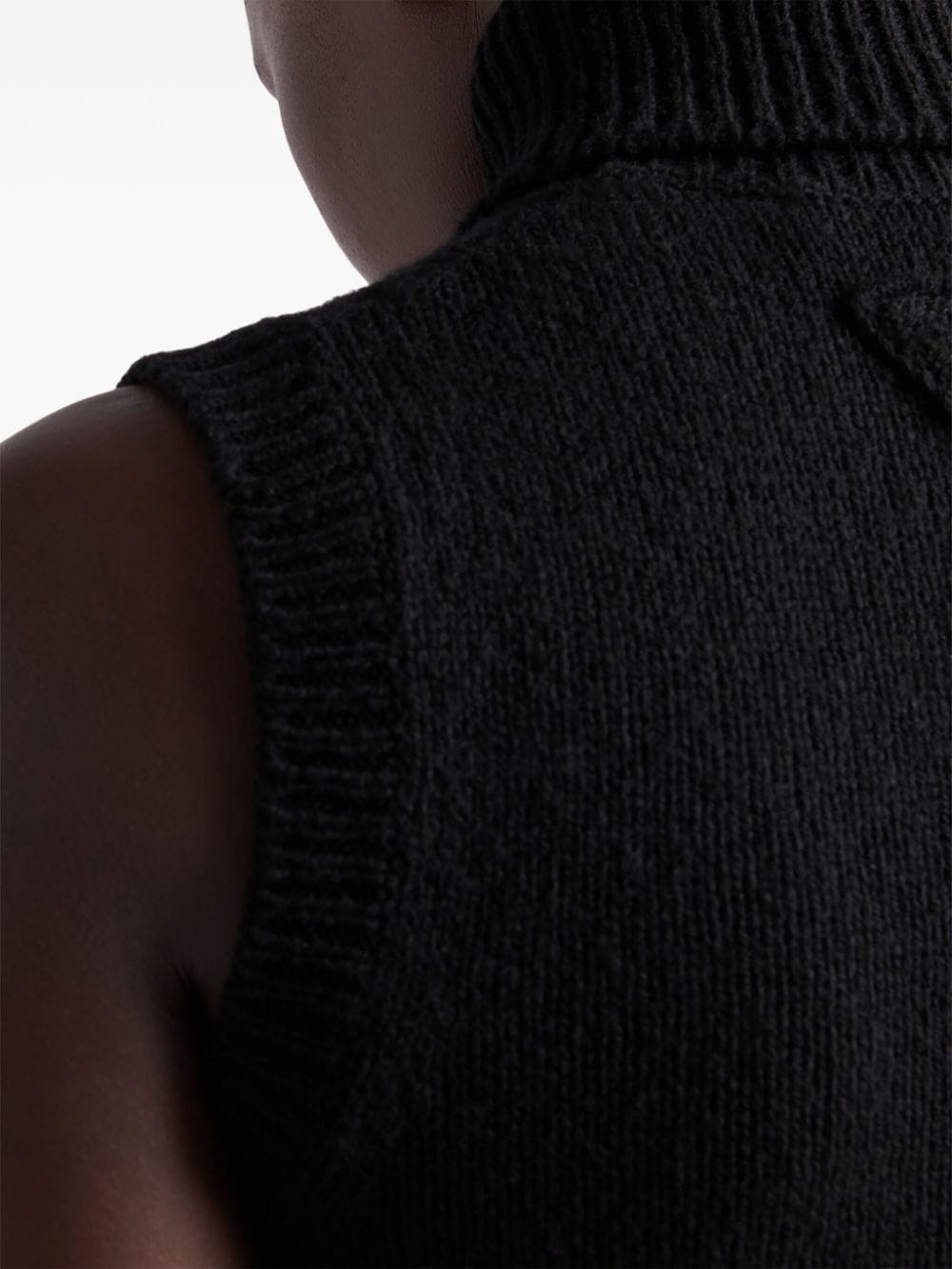 roll-neck cashmere vest - 6