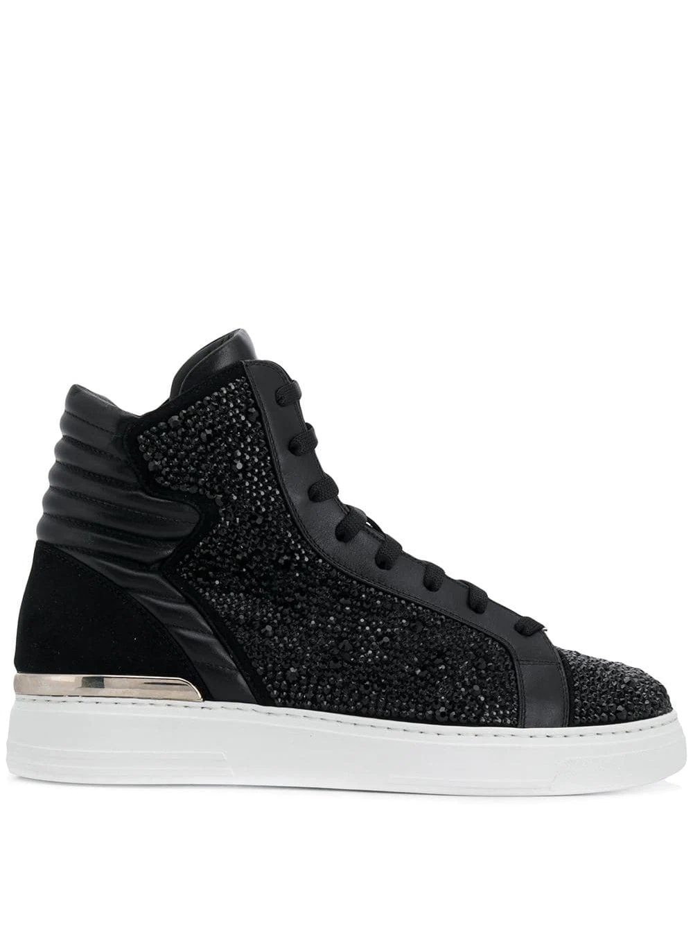 rhinestone embellished hi-top sneakers - 1