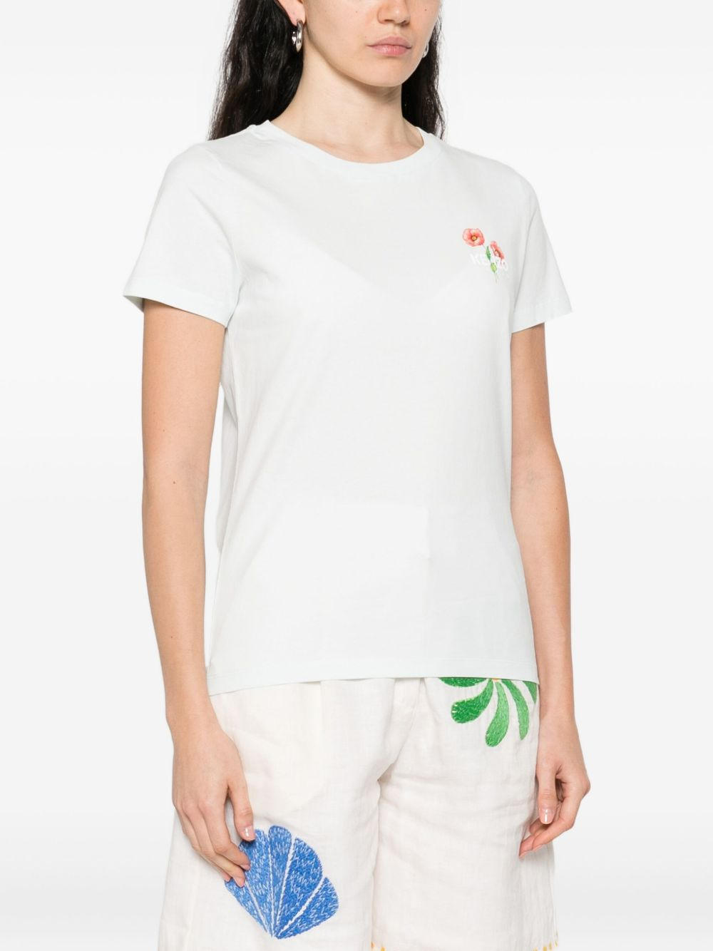 flower-print T-shirt - 3