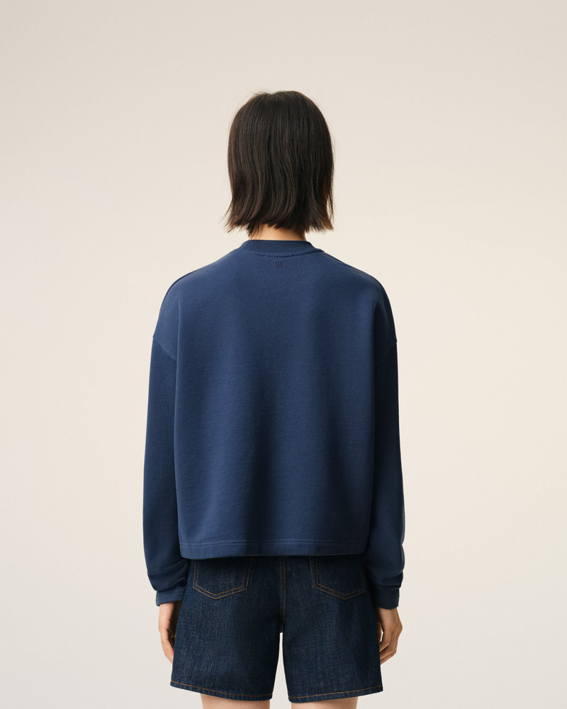 BLUE COTTON AMI DE COEUR CROPPED SWEATSHIRT 5