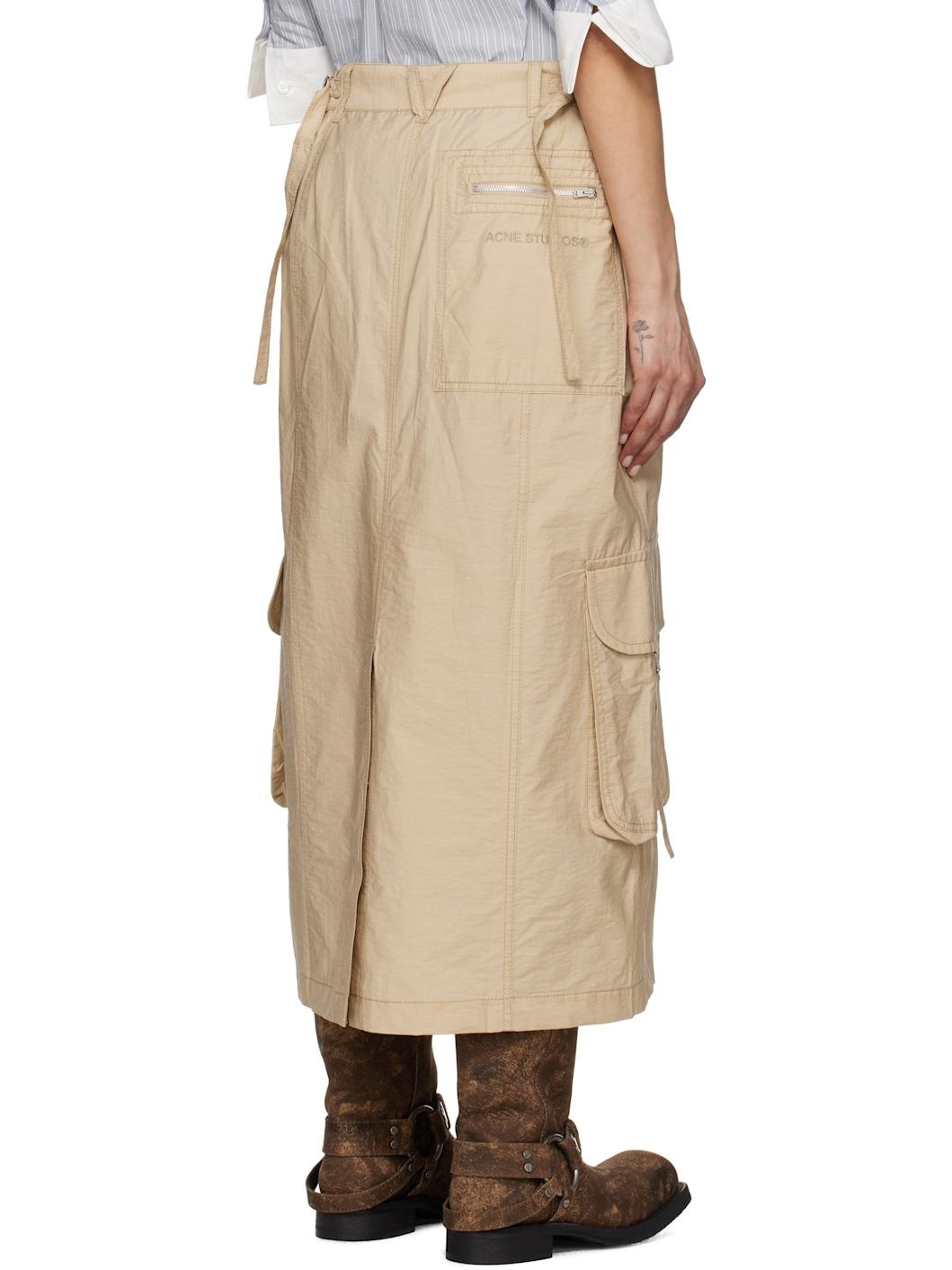 Beige Cargo Maxi Skirt - 3