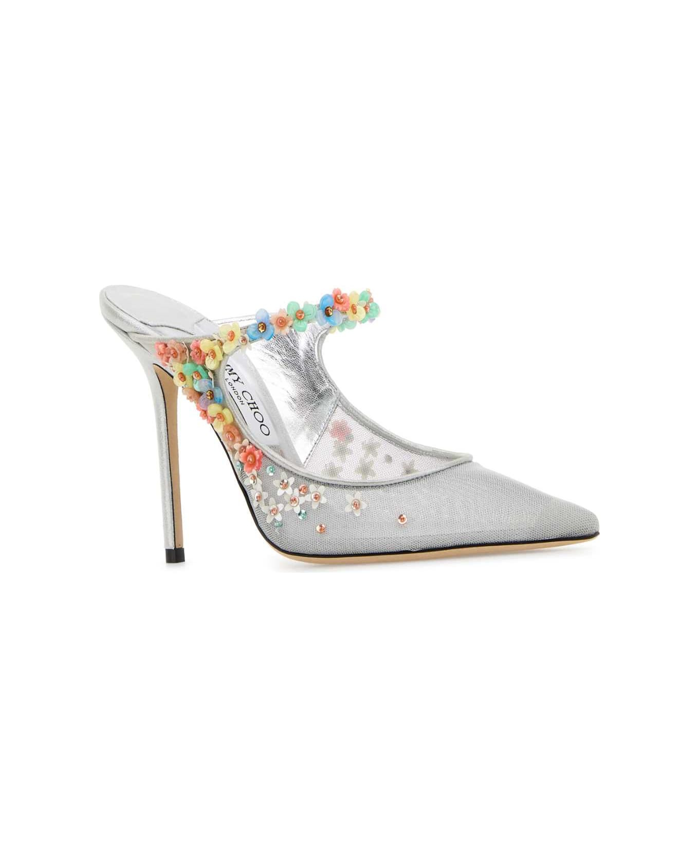 Silver Mesh Daisy Mules - 2