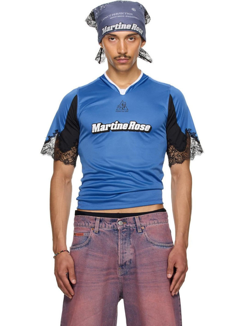 SSENSE Exclusive Blue Lace Trim Football Jersey Top 1