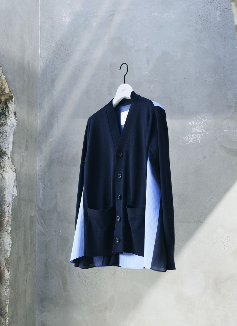 Poplin x Cotton Knit Cardigan 1