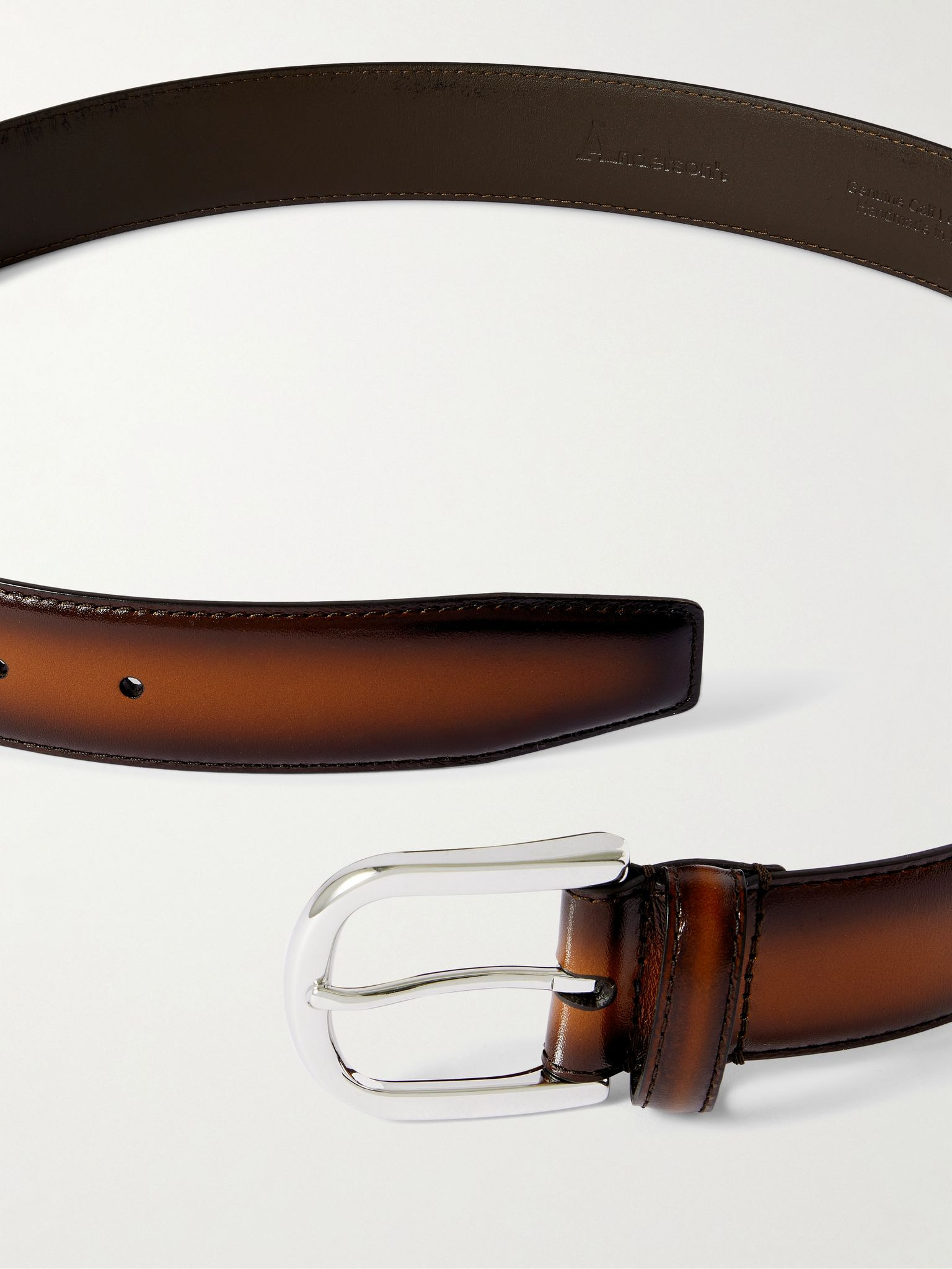 Burnished-Leather Belt Brown - 2