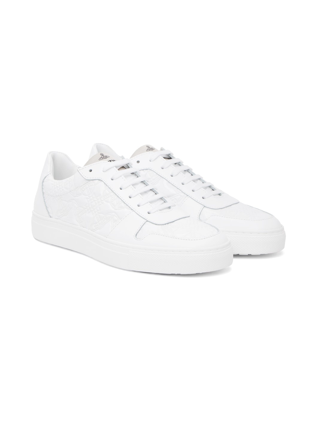 White Embossed Sneakers - 4
