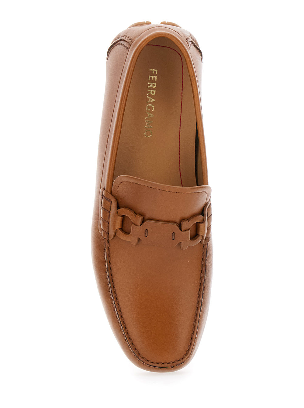 Ferragamo Men Brown Loafers With Ganicini Plaque On The Front In Leather Man - 4