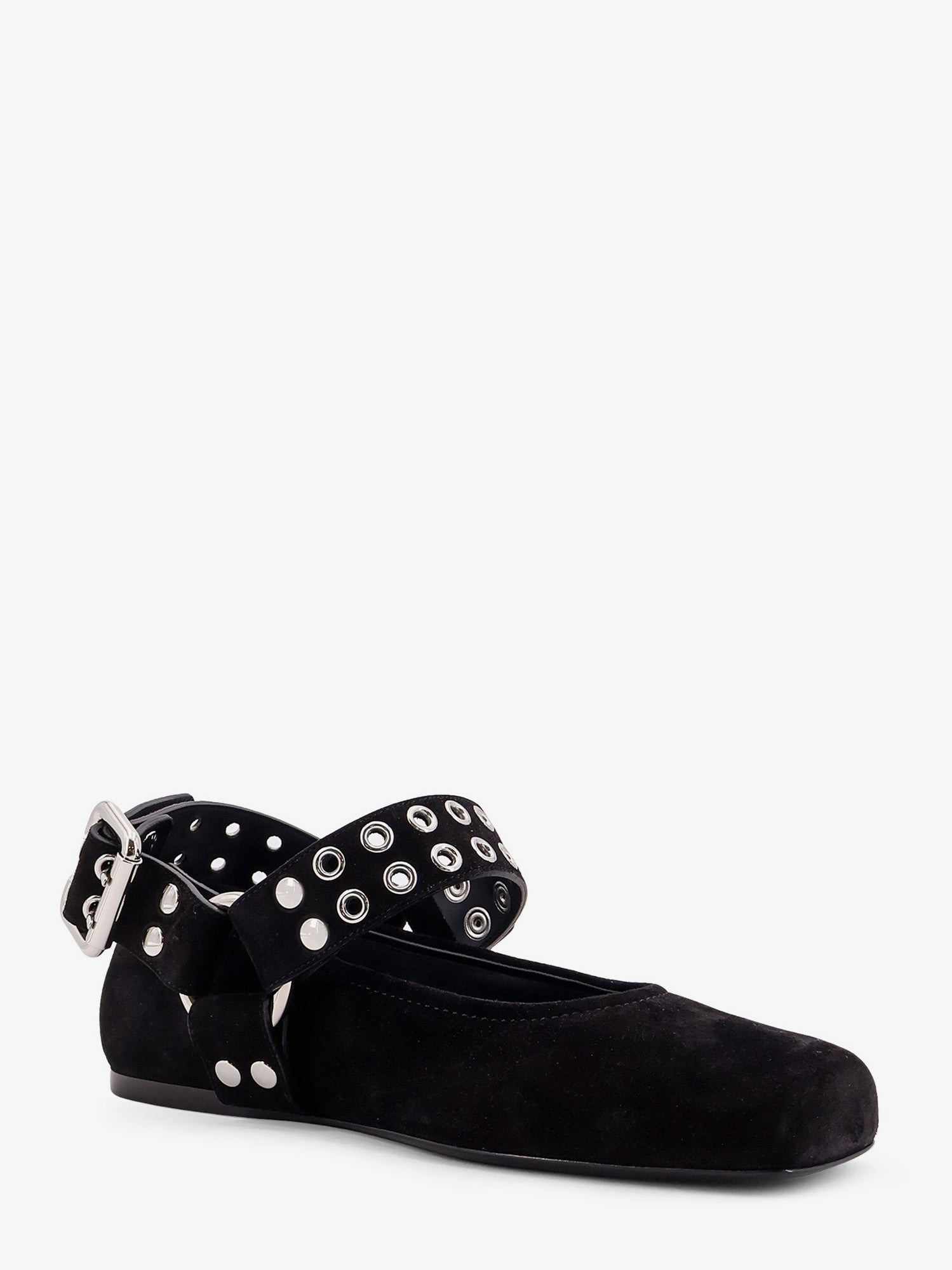 SUEDE BIKER FLAT BALLERINAS - 3