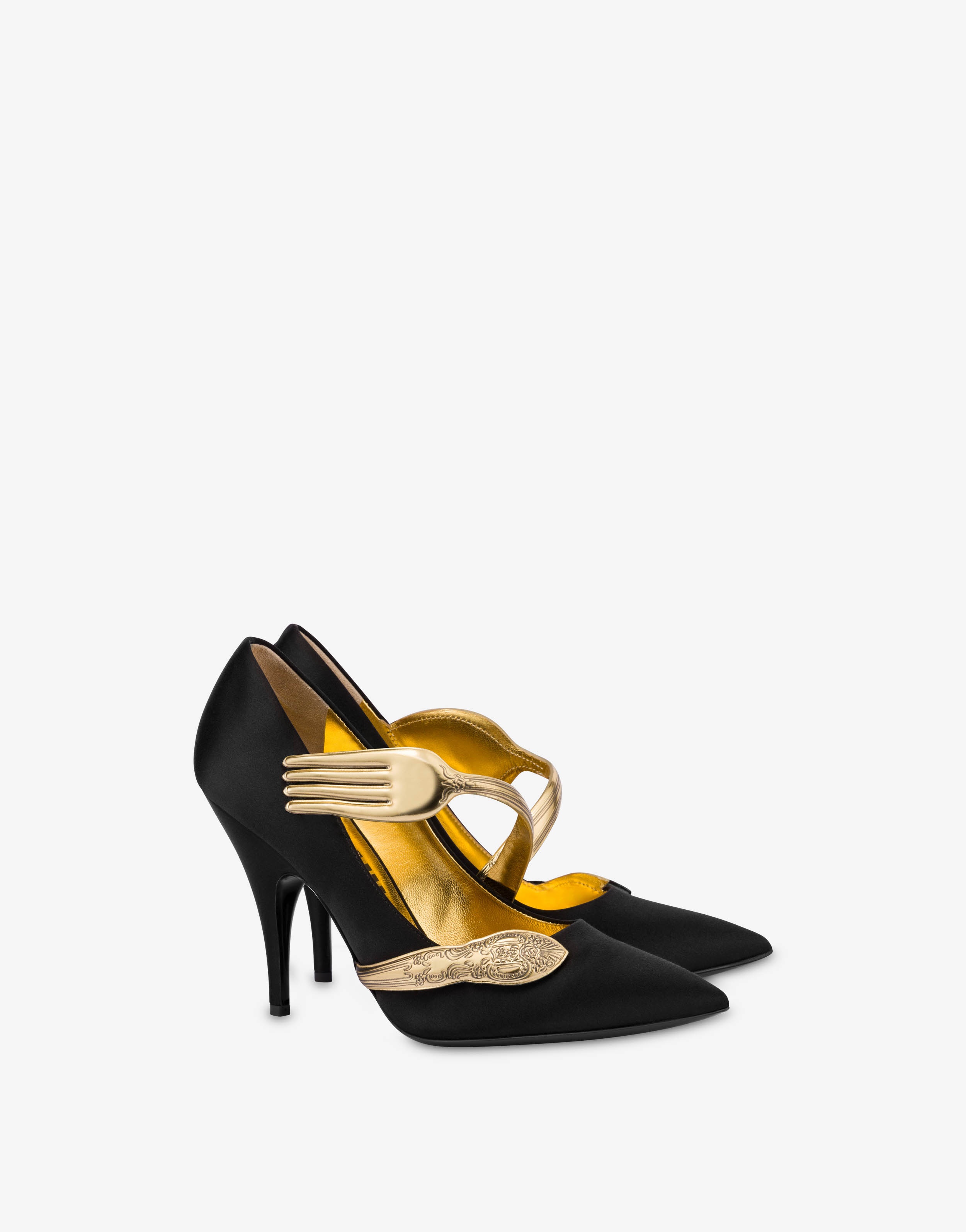CUTLERY DETAILS SATIN COURT SHOES - 2