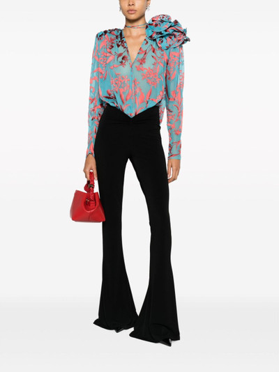 MAGDA BUTRYM flower-appliquÃ© V-neck blouse outlook