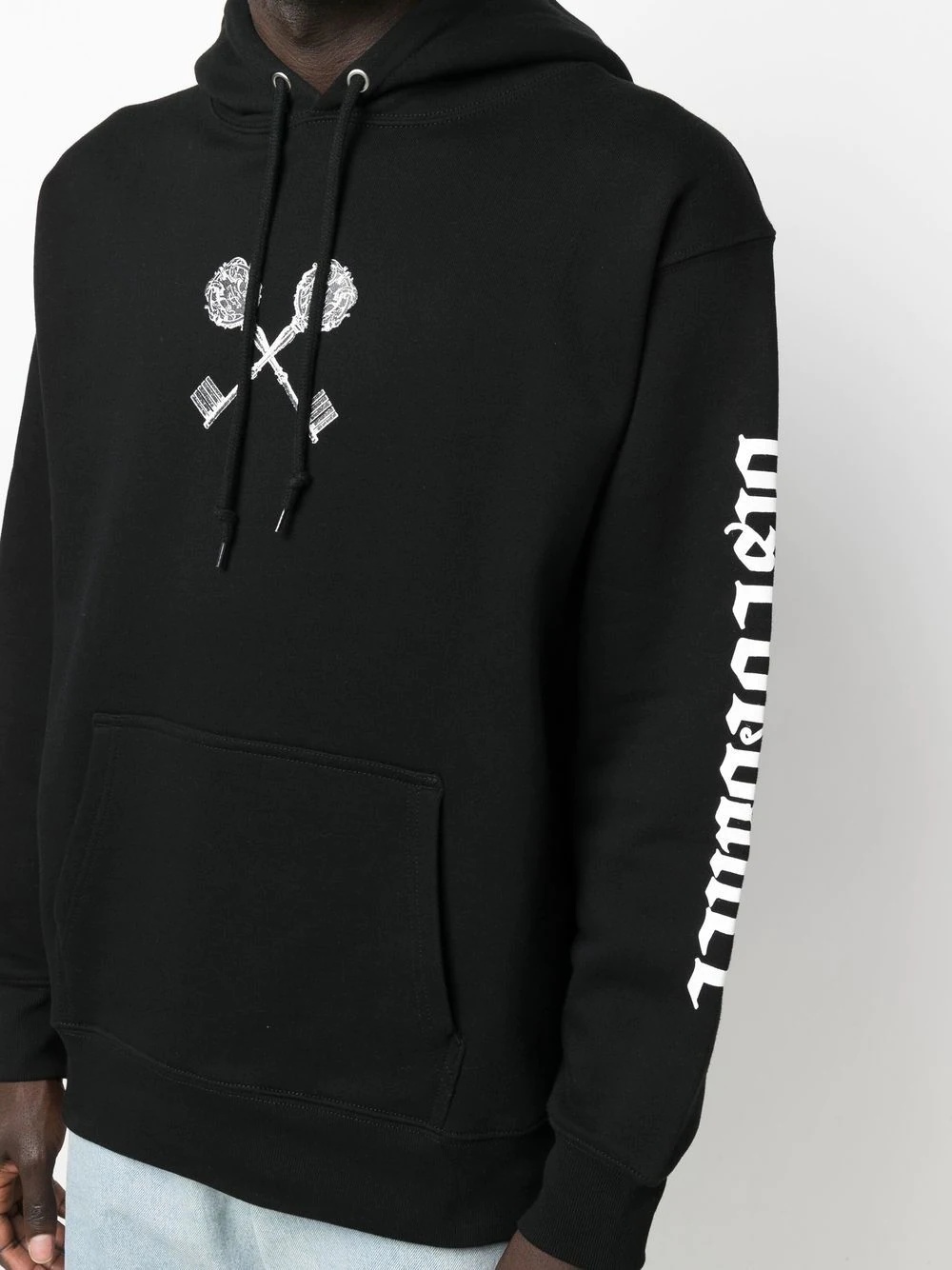 cross-print cotton hoodie - 5