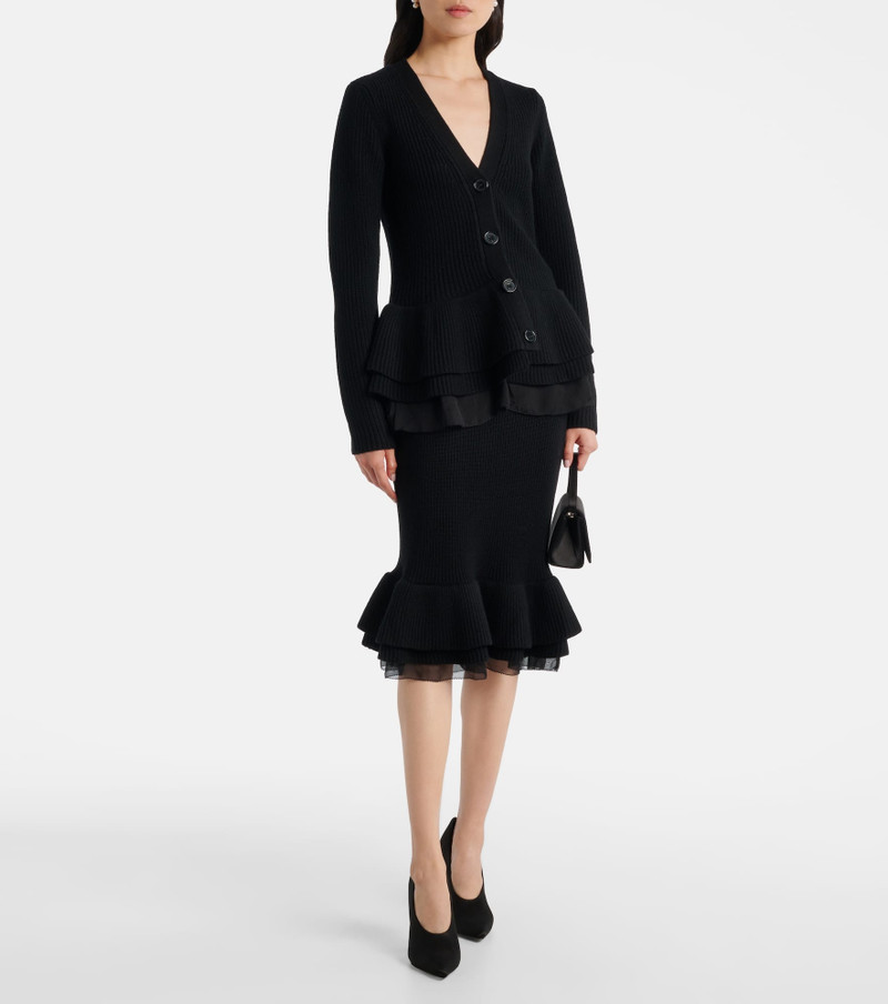 NINA RICCI Peplum wool-blend midi skirt outlook