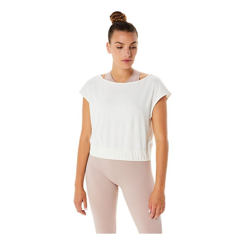 (WMNS) ASICS Nagino Flex Short Sleeve Top 'Cream'  2032C729-101 - 1
