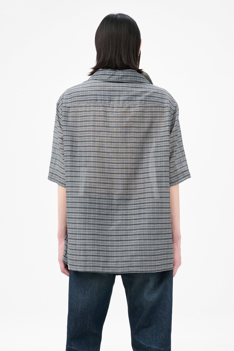 Heusen Shirt Shortsleeve Picnic Check Cotton Silk 5