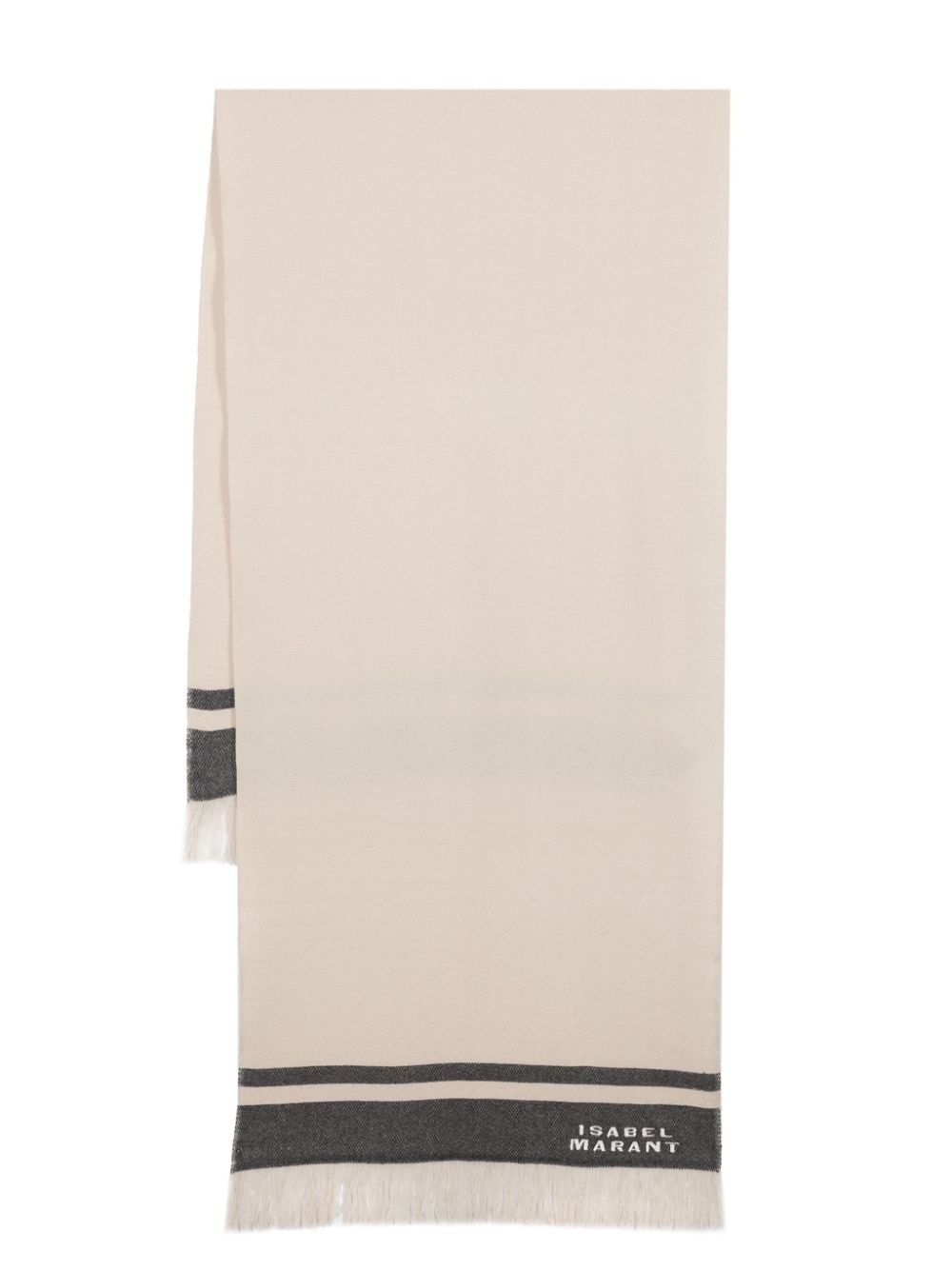 logo-embroidered knit scarf - 1