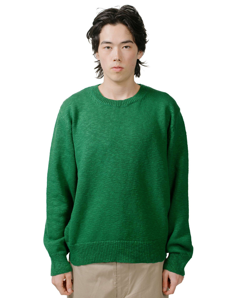 The Real McCoys MC23014 Cotton Crewneck Sweater Green outlook