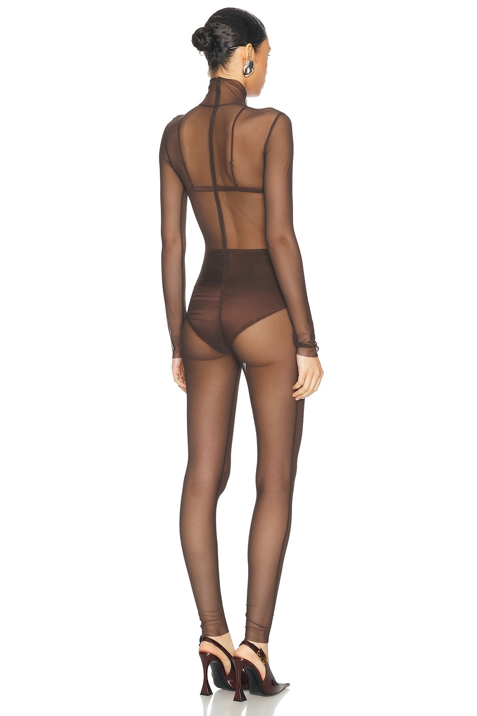 Long Sleeve Slim Fit Turtleneck Catsuit - 3