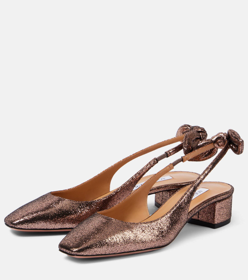 Very Bow Tie glitter slingback pumps 4