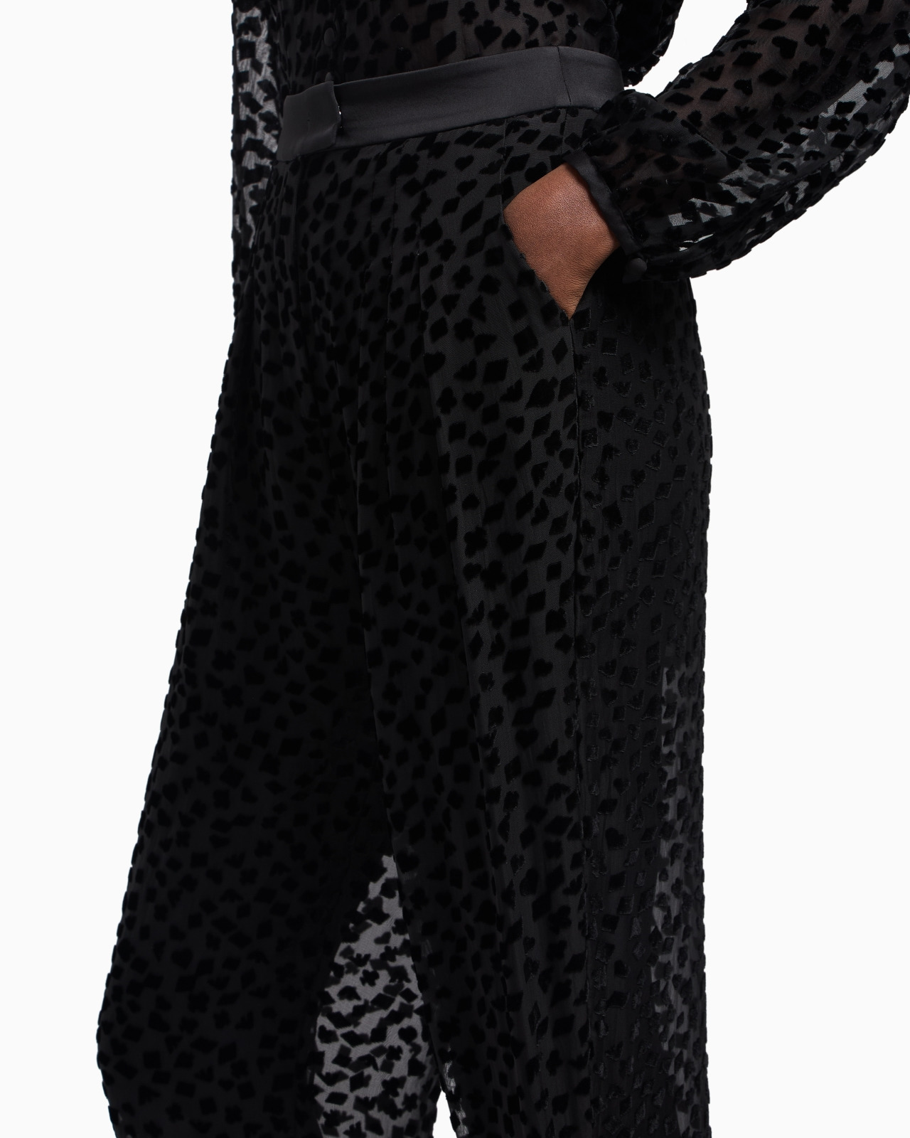 ASV JEU DE CARTES DEVORÉ TULLE TROUSERS WITH PLEATS - 5