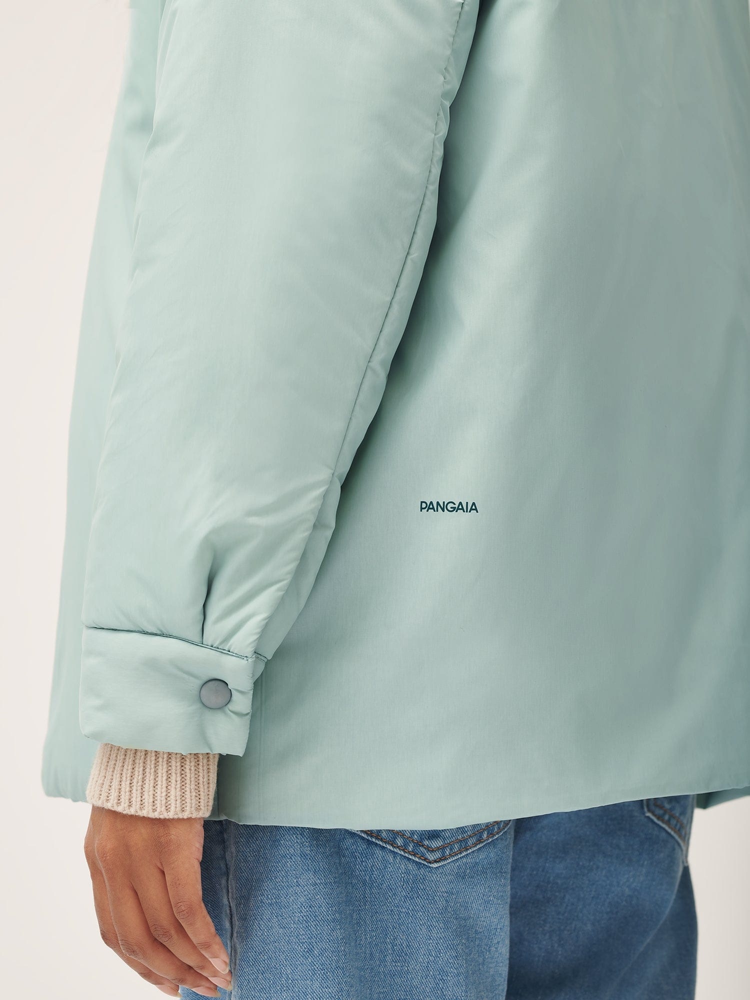 Womens Flower-Warmth Padded Overshirt - Eucalyptus Blue - 5