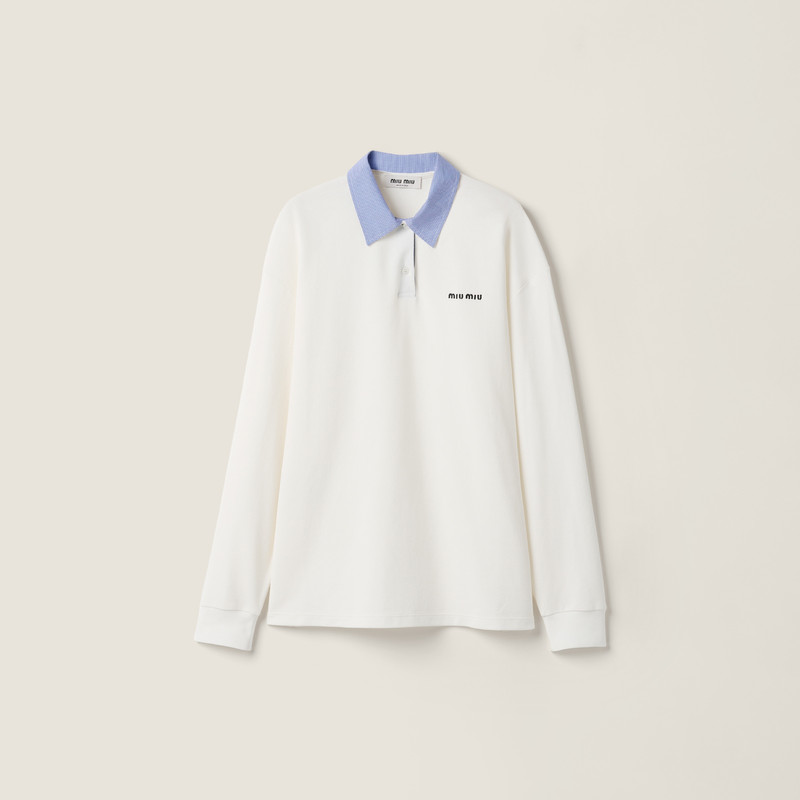 Cotton piqué polo shirt 1
