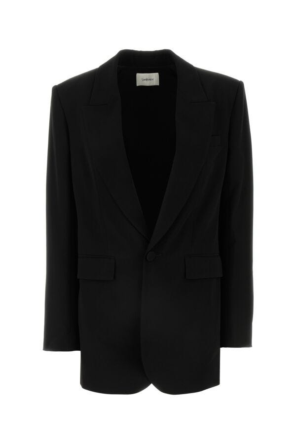 Saint Laurent Women Black Creme Blazer - 1