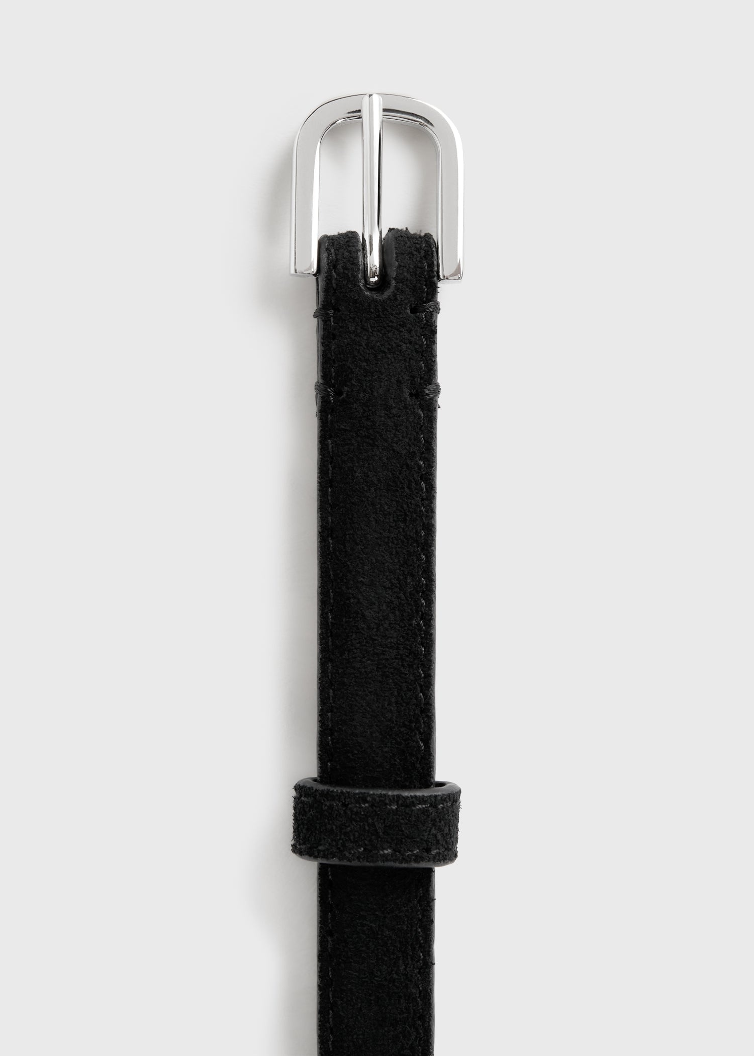 Thin suede belt black - 4