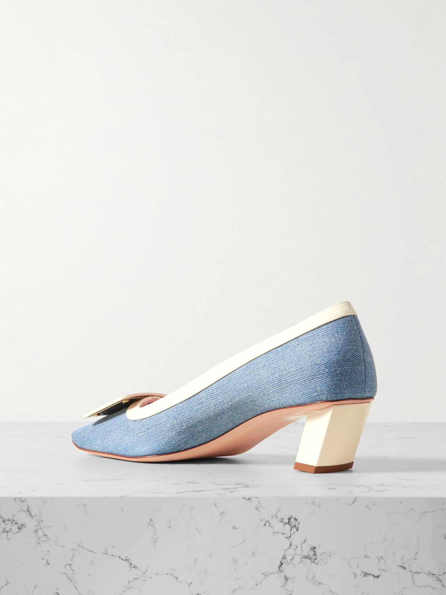 Belle Vivier denim and patent-leather pumps Blue - 3