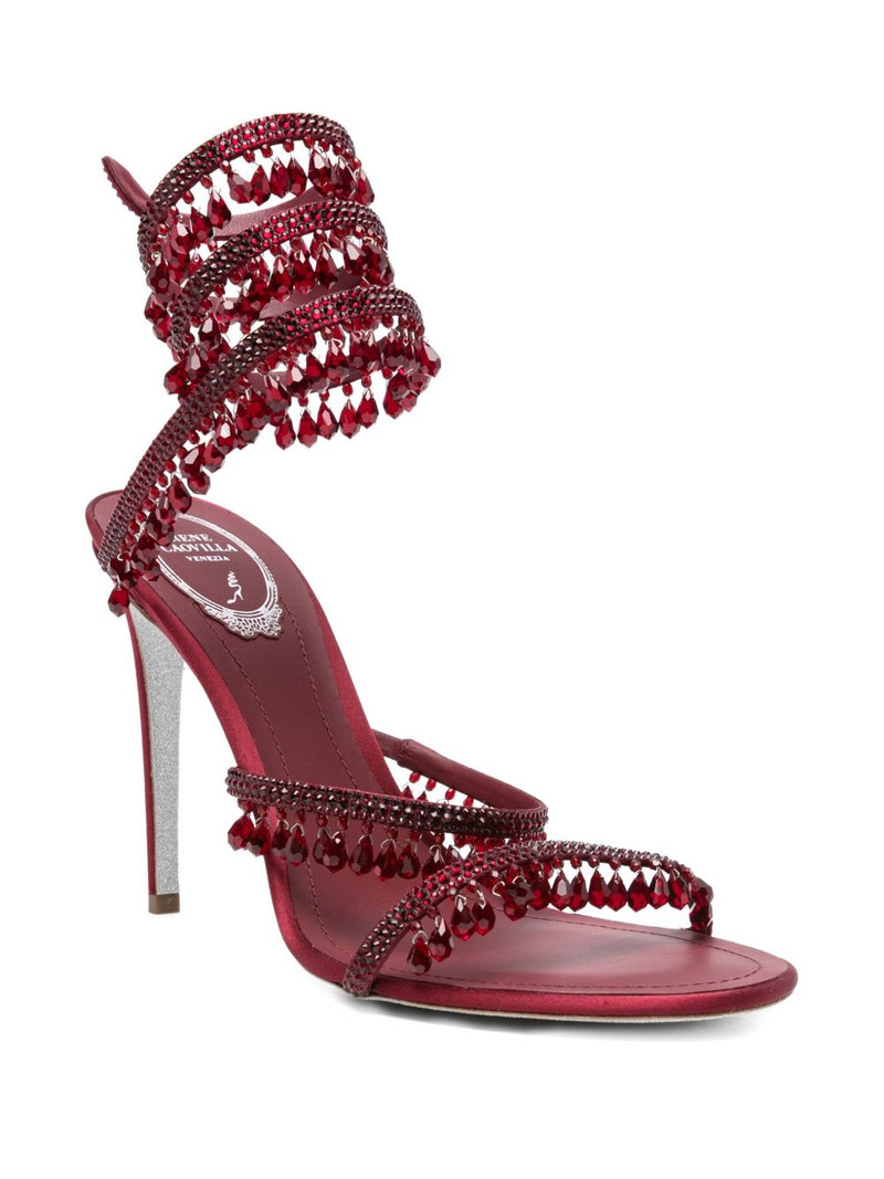 RENE CAOVILLA 110mm embellished satin heeled sandals outlook